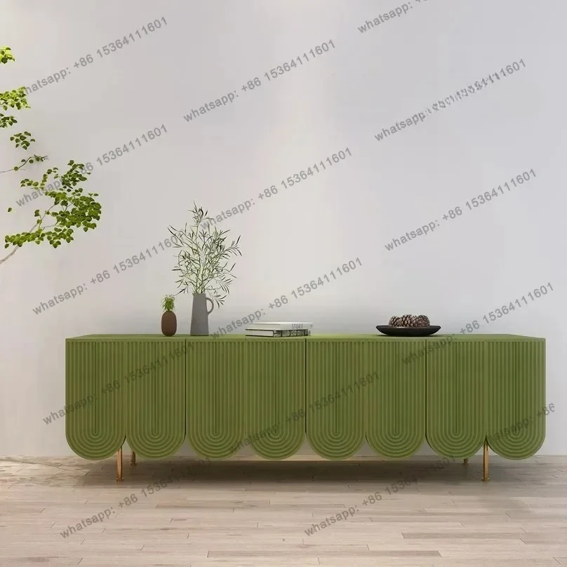 

Italian TV cabinet Nordic light luxury living room cabinet French simple designer dining side cabinet combination green