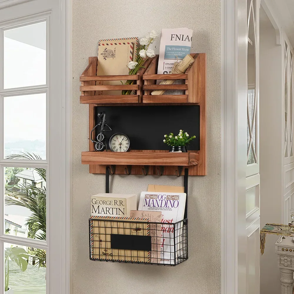 2025 New Detachable Multi-Purpose Storage Basket Letter Mail Shelf Entryway Notepad Key Hanging Shelf Kitchen Storage