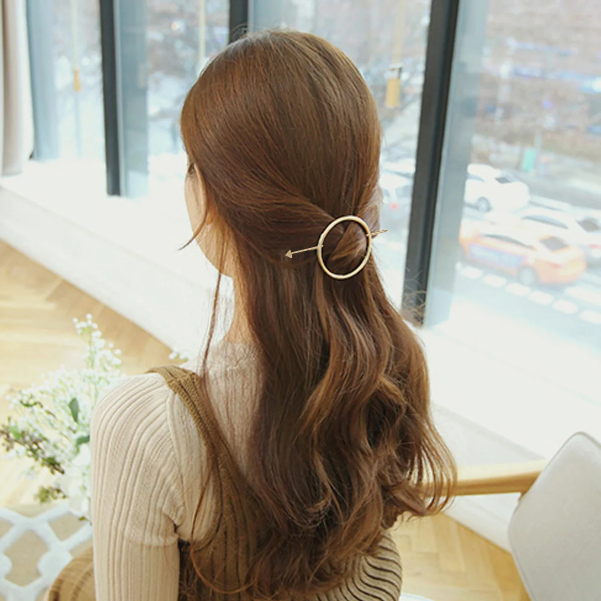 

6 Pcs Hair Barrettes Girl Bow Hairpin Round Oval Vintage Lady Simple Women's Bowknot