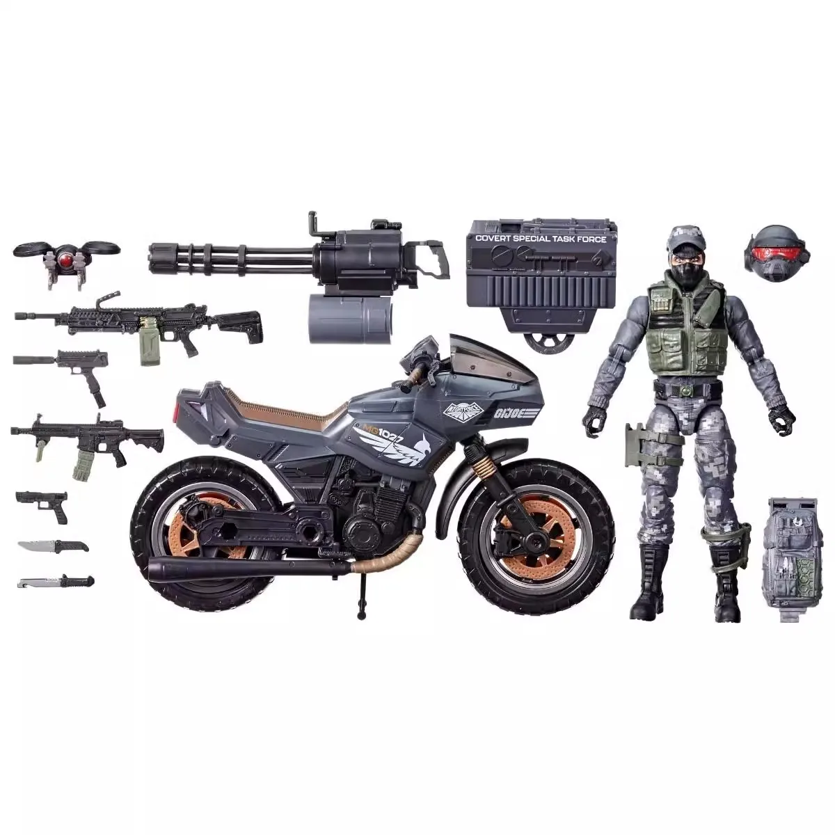 In Stock Hasbro Special Forces Gijoe 127 Night Power Shockwave+Night Patrol Motorcycle Mobile Doll Gift