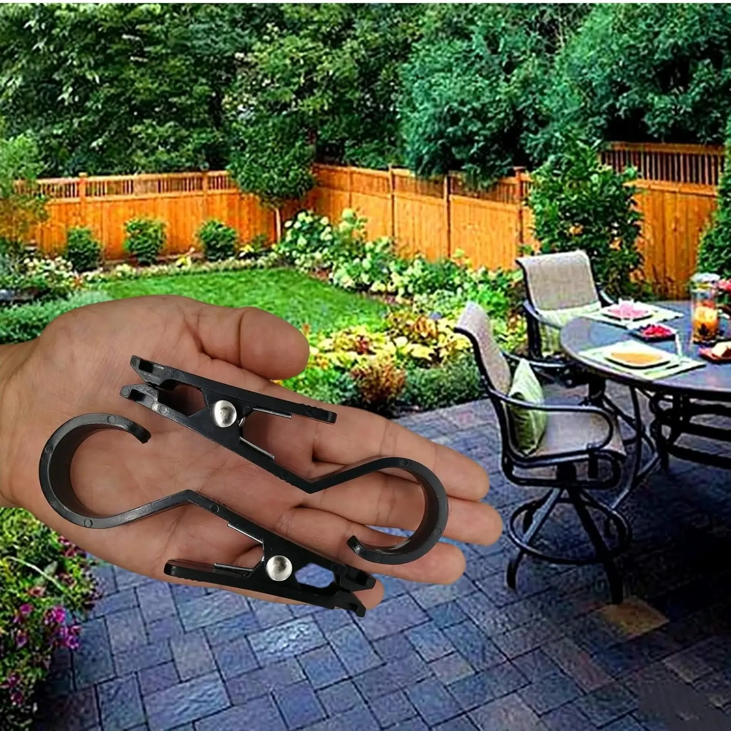 

4pcs Portable Outdoor Canopy Clips Camping Tent Shelter Windproof Alligator Clip With Hook RV Travel Hanging Clothes Rack