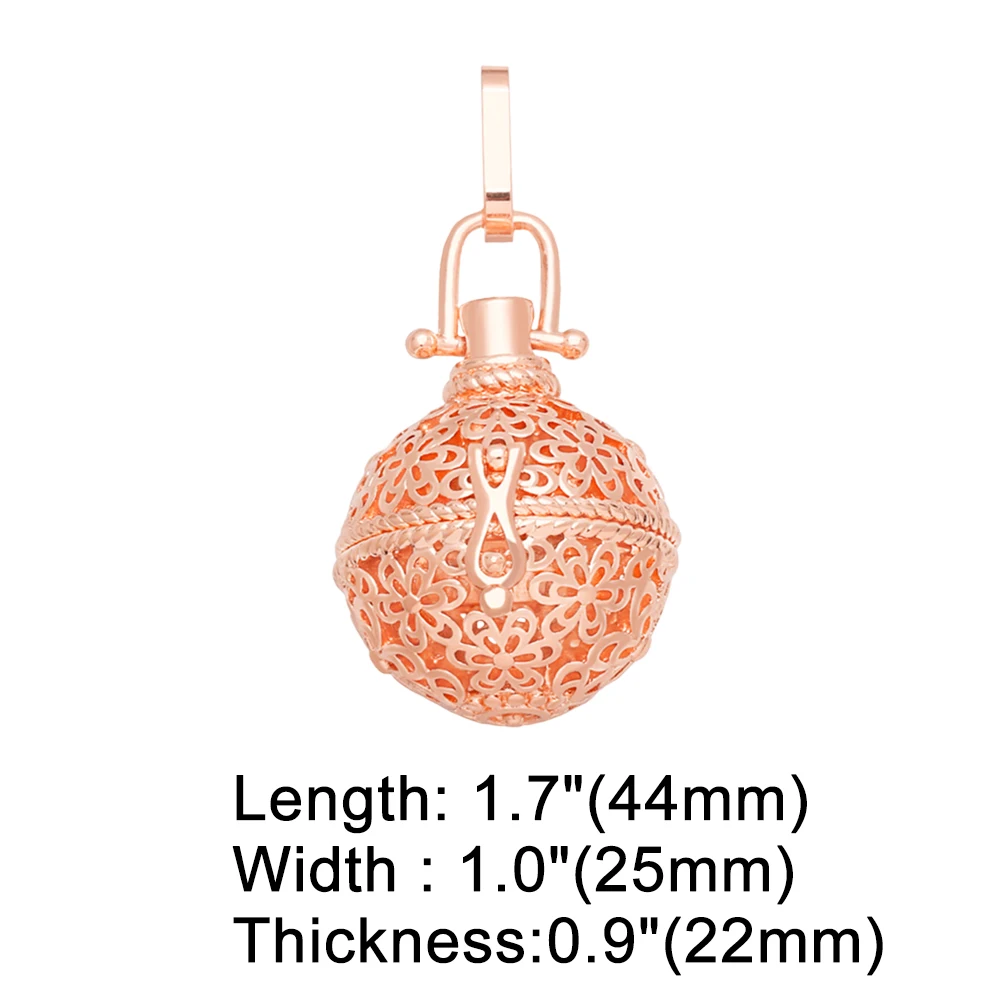 OCESRIO Chime Ball Pendant for Necklace Copper Gold Plated Essential Oil Diffuser Jewelry Making Supplies wholesale bulk pdtb172