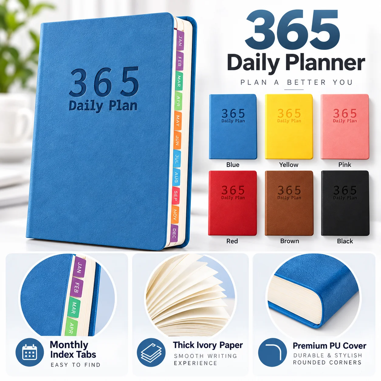 Diary, notebook, schedule, efficiency, self-discipline, punching in 365 days, time management, carrying around.
