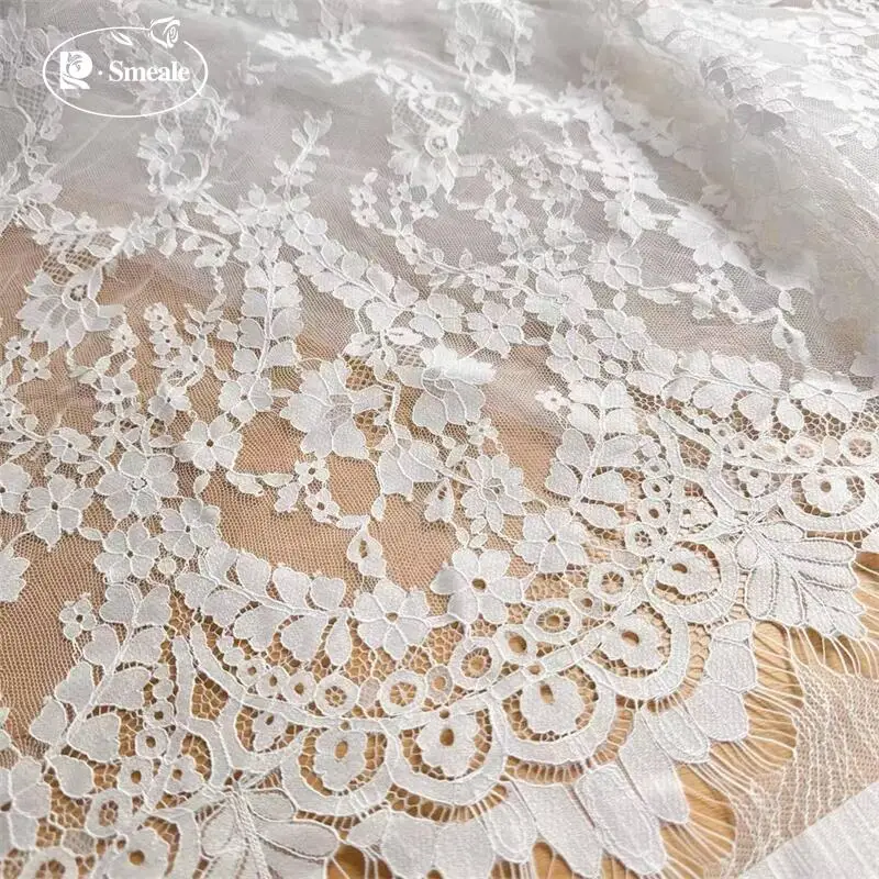 3MX1,5M Seilstickerei und gewebter Wimpernspitzenstoff für Hochzeitskleider, DIY-Nähstoff, weißer Spitzenstoff. Hohe Qualität 2026 – Detail 11