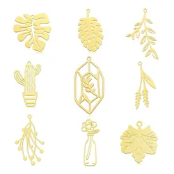 10pcs/lot Stainless Steel Plant DIY Charm Pendant Wholesale Leaves Cactus Jewelry Finding Earring Making Factory Price