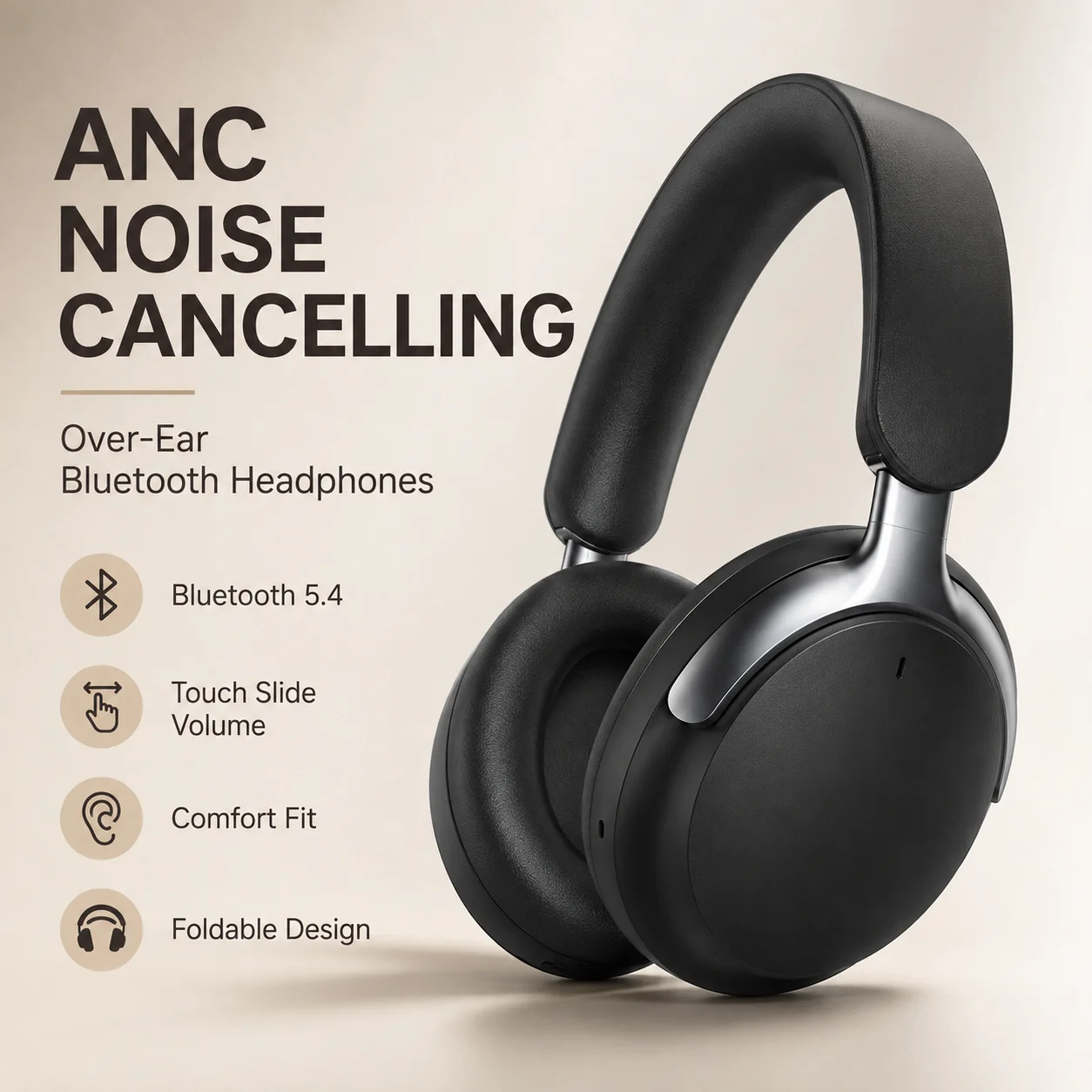 Anc Wireless Over Ear Headphones - ANC 헤드폰 블루투스 5.4 오버이어 무선