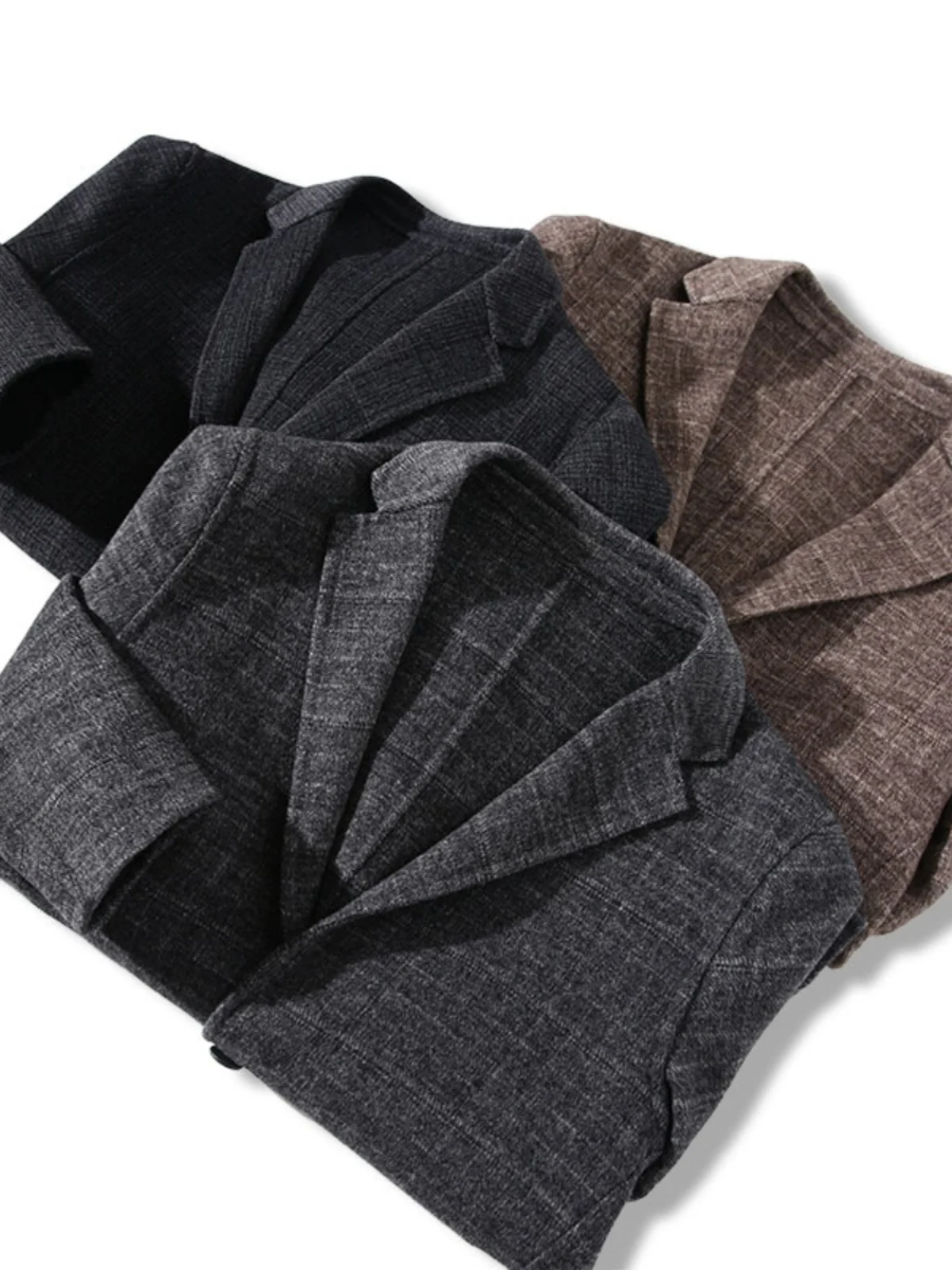 

High-End Double-Faced Woolen Men's Busin Casual Plaid Suit Jaet Autumn Winter Faion Urban Sle Long Sve Two Buttons