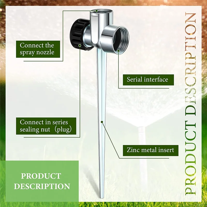 GOOD-30 Pack 1/2-дюймовый спринклер с шипами, цинковый поток, сквозной спринклер для полива газона для газонов и садовых спринклеров