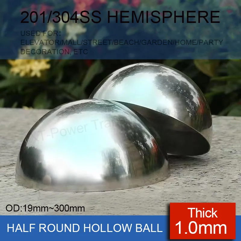 201/304 SUS Hollow Mirror Glossy Decorative Semi-Circular Metal Ball Thick 1.5mm for Street/park/shopping Mall/party Decoration