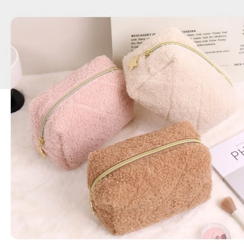 حقيبة مكياج قطيفة جديدة، حقيبة وسادة راقية للنساء، صغيرة ومحمولة، يمكن وضعها في حقيبة، حقيبة صغيرة لمستحضرات التجميل ستورا