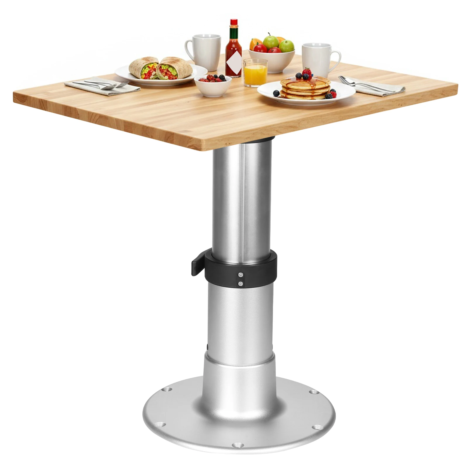 

Desk Leg Detachable 3-Level Telescopic RV Table Leg Bracket Aluminum Alloy 13-28 Inch Height Range with Gas Lift for Boat Yacht