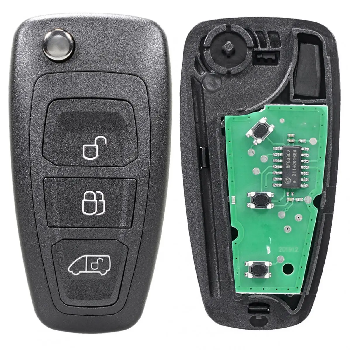 433MHz FSK Folding Keyless Remote Car Key Fob with 63 Chip BK2T-15K601-AA/AB/AC for 2014-2016 Transit 2012-2016 Transit Custom