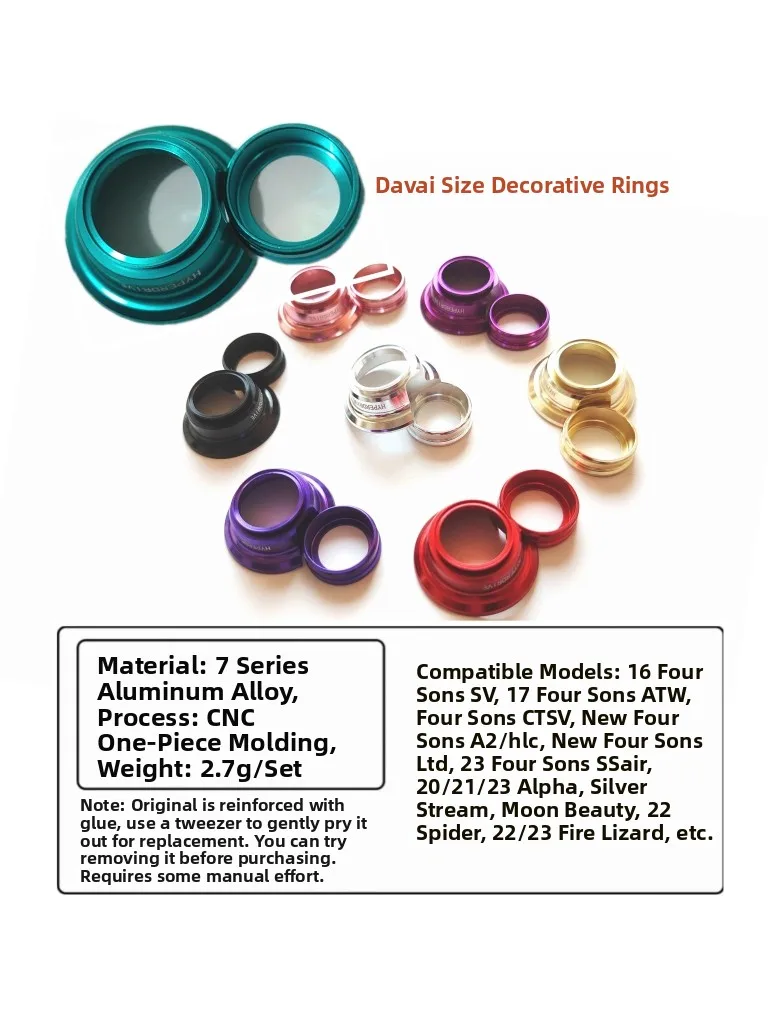 Dawa Waterdrop Wheel Decorative Ring Modification Cnc  Spider Series More Attractive Fishing Gear Outdoor Camping Travel...