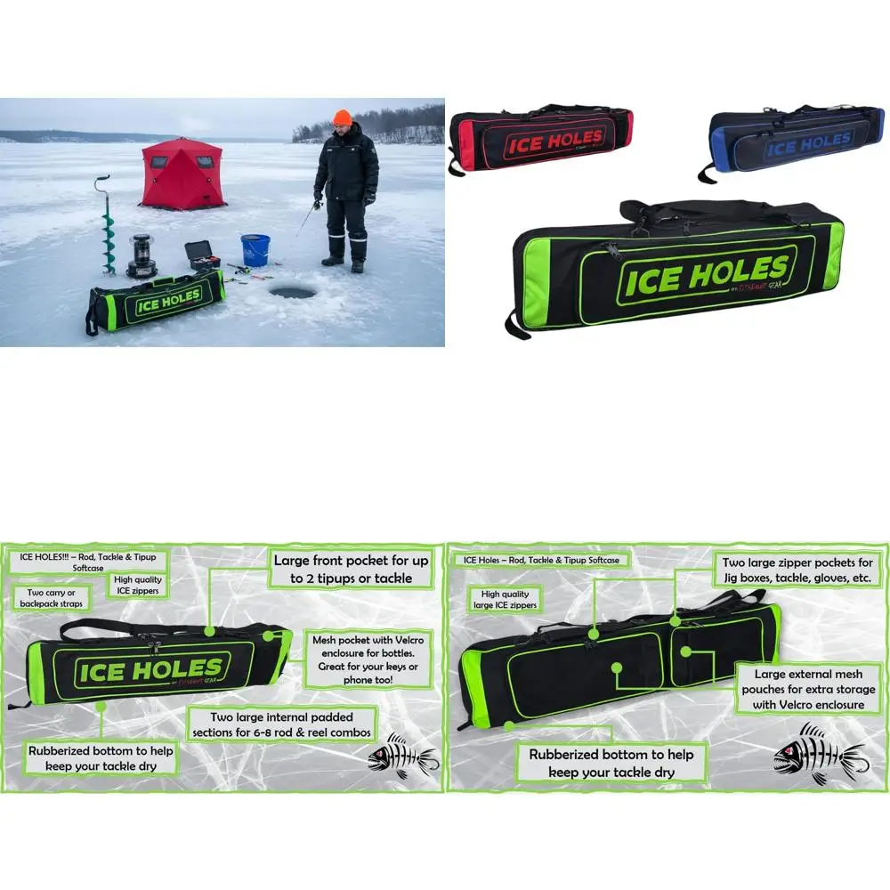 

Ice Fishing Rod Combo with Tackle Bag, Portable Case, Storage Box, Jig Rod, Tip Up Gloves