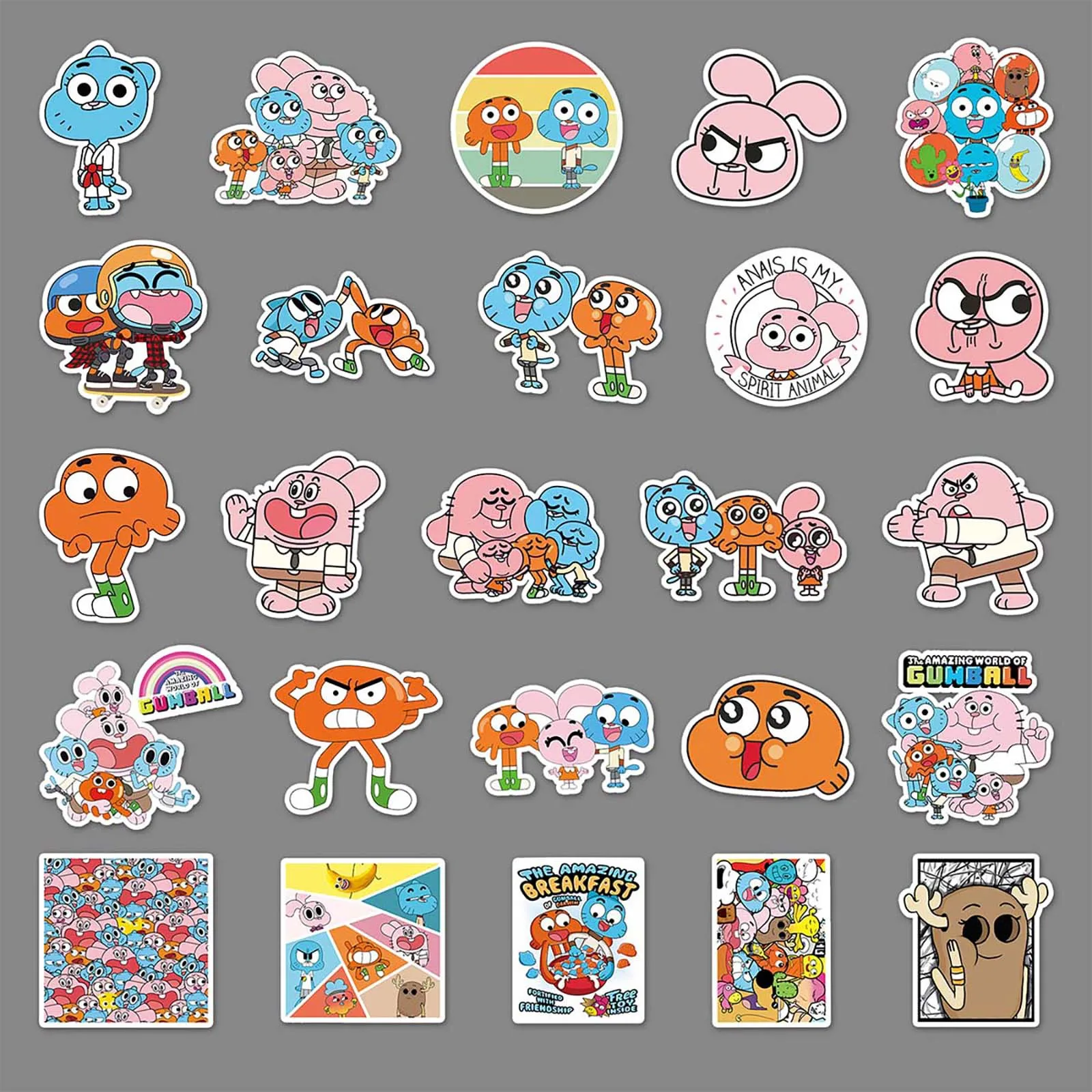 50PCS น่ารัก The Amazing World of Gumball การ์ตูนสติกเกอร์กันน้ํา DIY ตกแต่งโน้ตบุ๊คมือถือกีตาร์กระเป๋าเดินทาง Graffiti ของเล่น