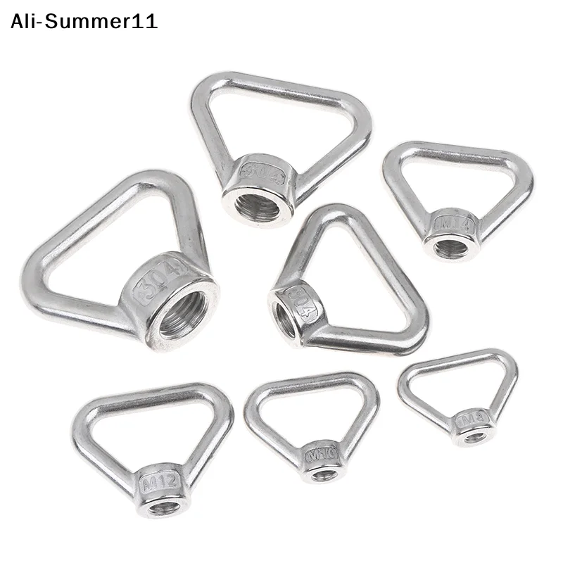 【Hlr】【Wm1】M8 M10 M12 M14 M16 M20 M24 304 Stainless Steel Triangle Lifting Eye Nut Trapezoid Thread Rings Fit For Handle Bolts