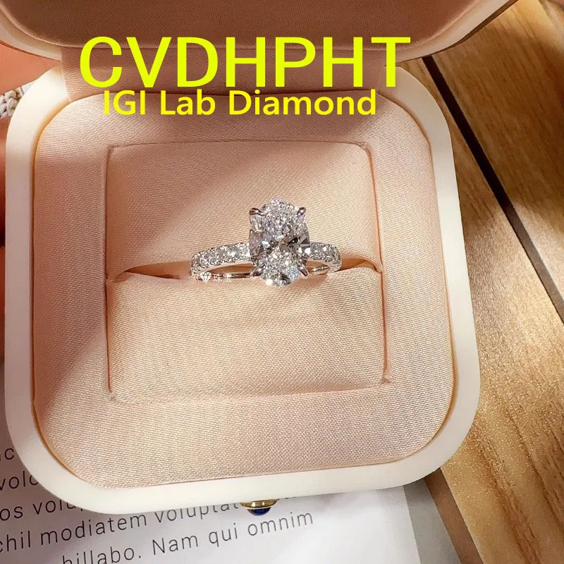 

Идеальное кольцо 5Ct D VS1 Lab Grown с бриллиантом Кольцо овальной огранки Обручальное кольцо из белого золота 14 карат Классическое обручальное кольцо на заказ