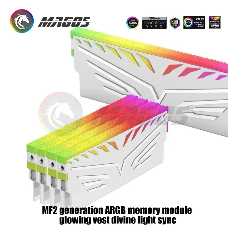 Radiator pamięci RAM, chłodząca osłona RAM 5V 3-PIN ARGB do pamięci RAM komputerowych DDR3 DDR4 DDR5, uniwersalny, wzór diamentowy RGB, 2 sztuki/opakowanie — zdjęcie produktu 3