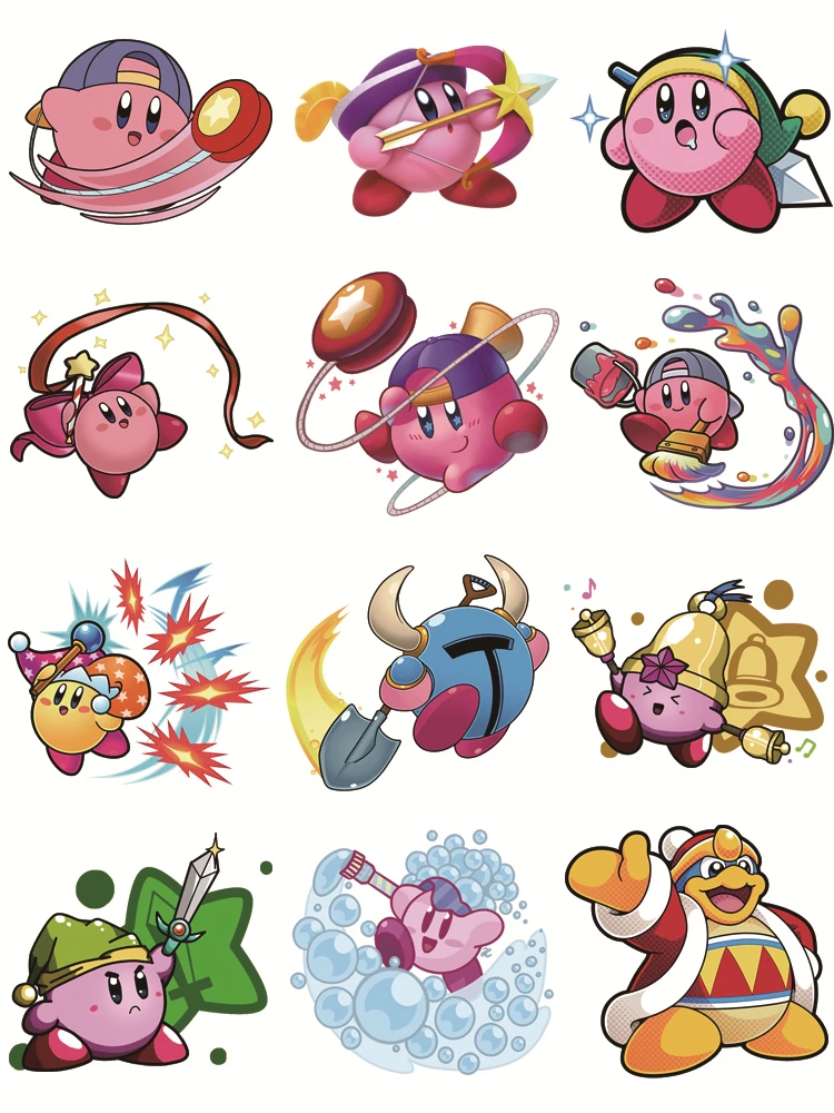 Cartoon cute Kirby Sticker on clothes thermoadhesive patches thermo-stickers for children printing for clothes