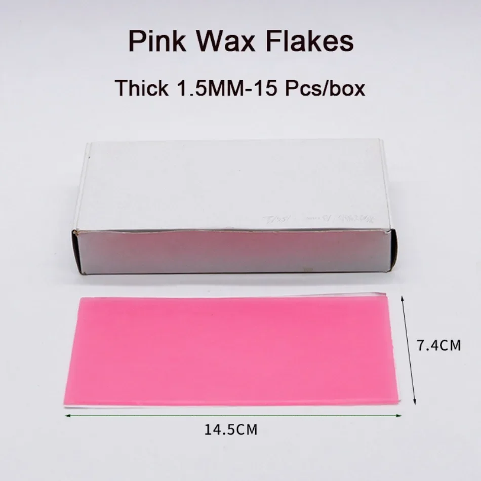 Dental Wax Flakes Dentistry Lab Material Base Plate Red Pink 1.5/1.3mm 18/15pcs Summer/Winter Use Modelling Wax