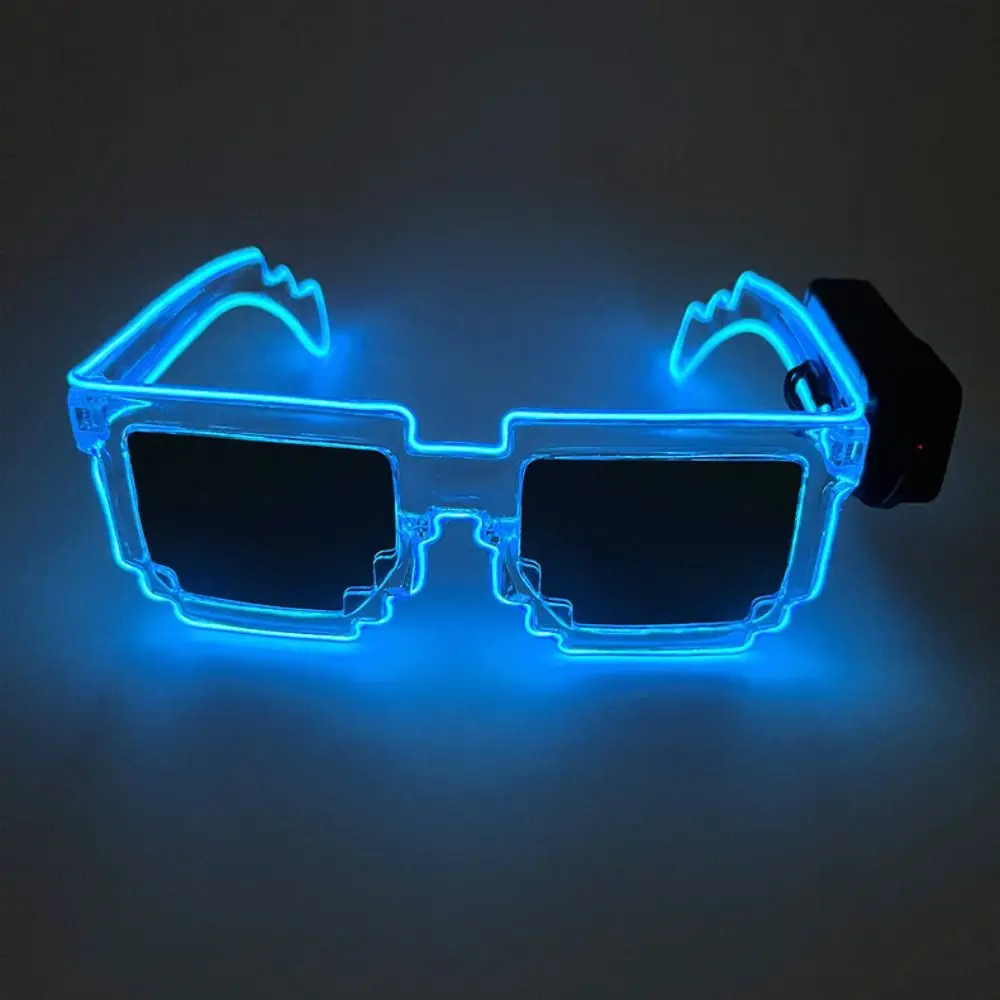 New Plastic Mosaic Luminous Glasses Wireless Fun LED Fluorescent Sunglasses Party Supplies EL Glasses