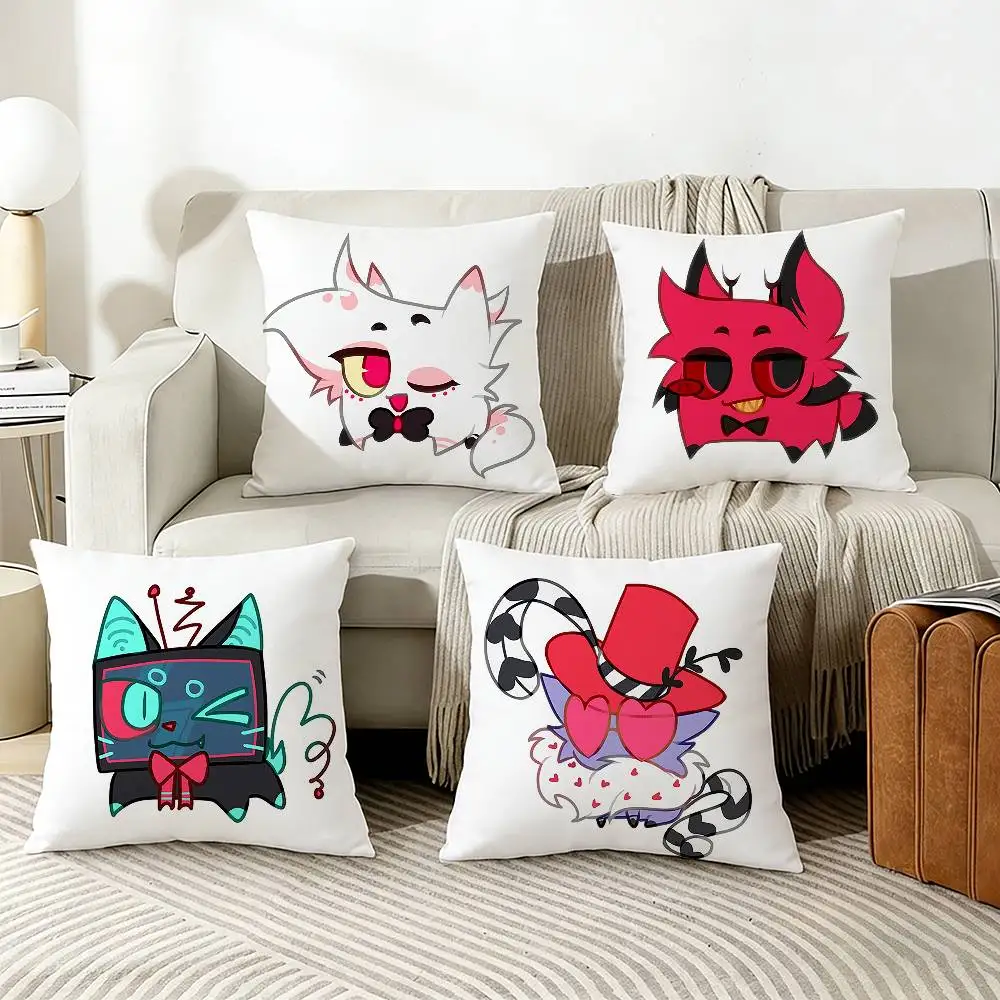 Anime Funny H-Hazbin Hotel Pillow Case Living Room Sofa Cushion Cover Suitable For Home Bedroom Room Decoration