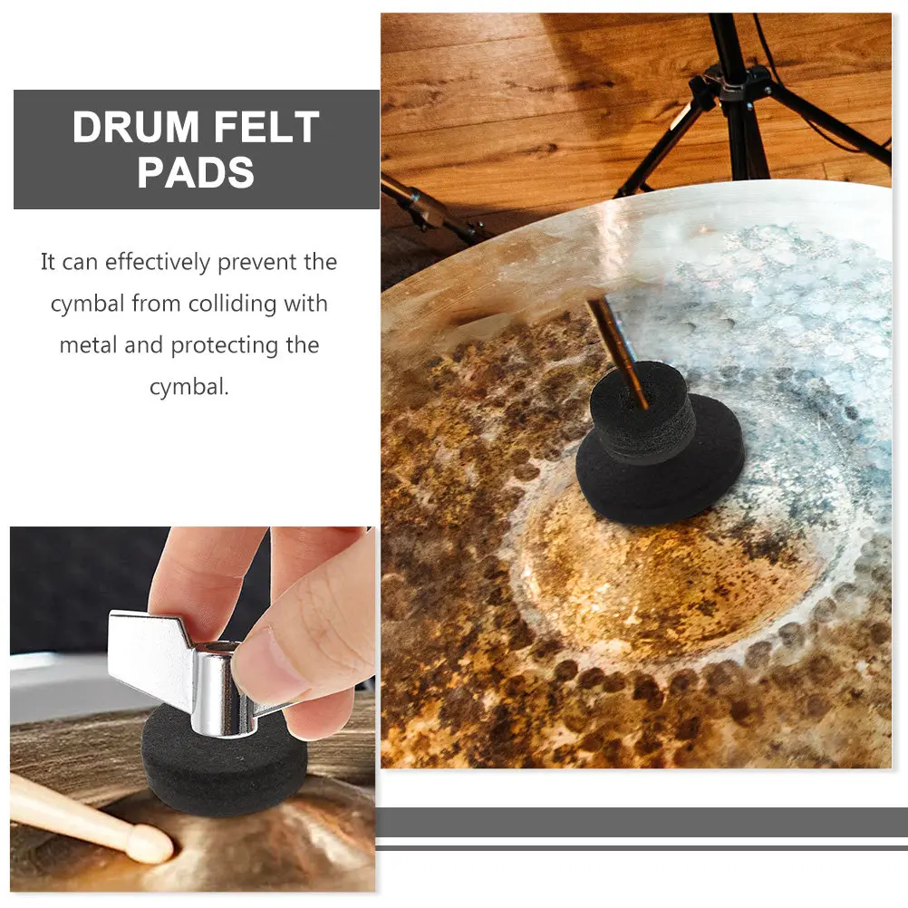 1Set Drum Cymbal Pads Felt Replacement Accessories Suitable for Most Drum Kits Improve Performance Cymbal Protection