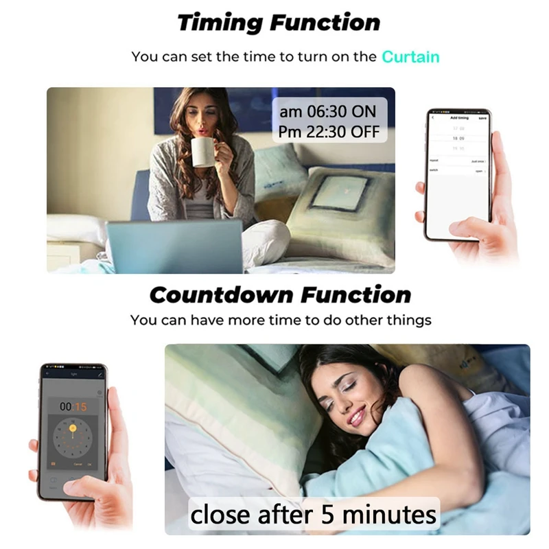 투야 스마트 라이프 와이파이 블라인드 커튼 스위치, RF 리모컨 포함, 전기 롤러 셔터 제어, 1RE, 433Mhz