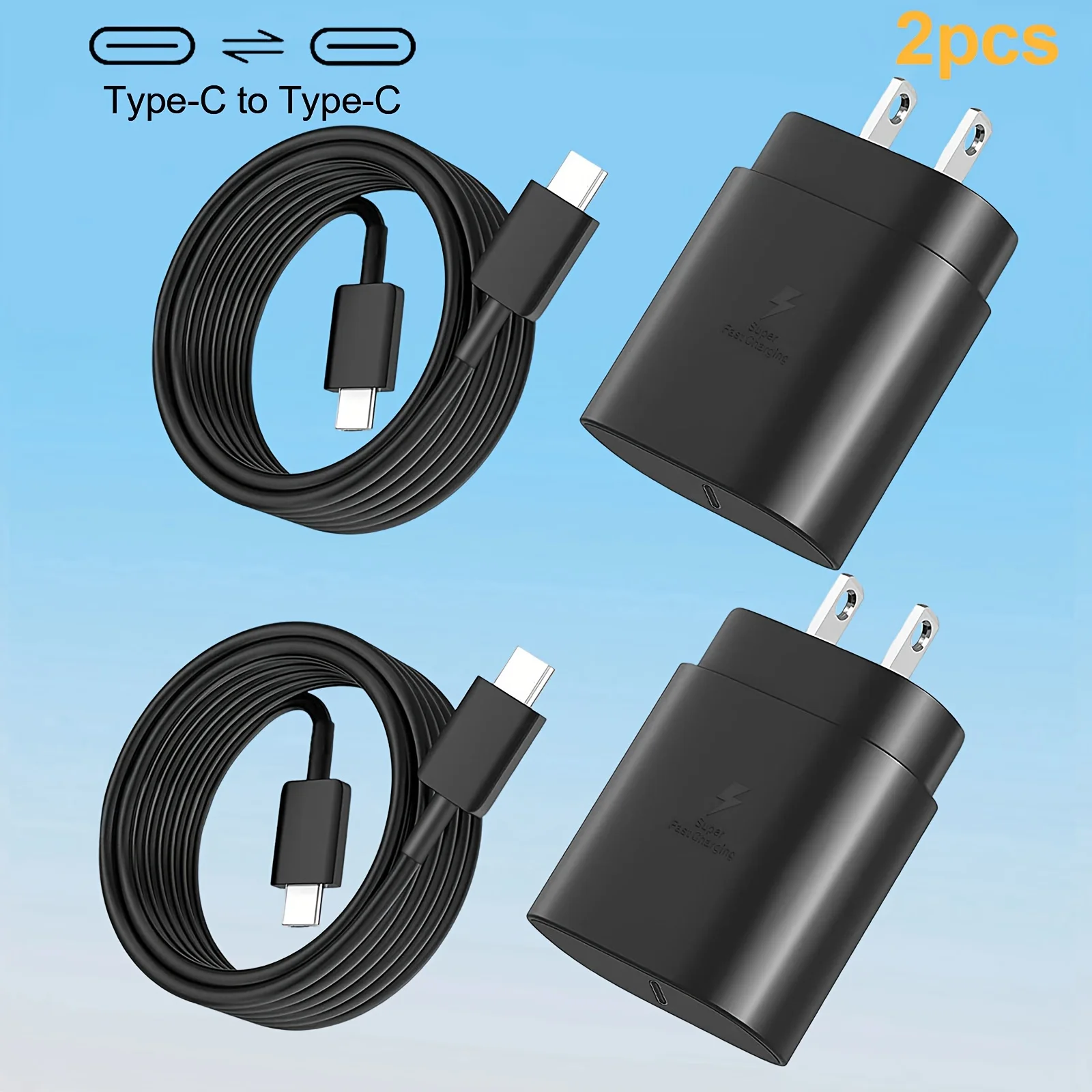 C-type wall charger with 6-foot cable for fast charging Galaxy S23 Ultra/S23/S23+/S22/S22 Ultra/S22+/S21 Ultra/S20