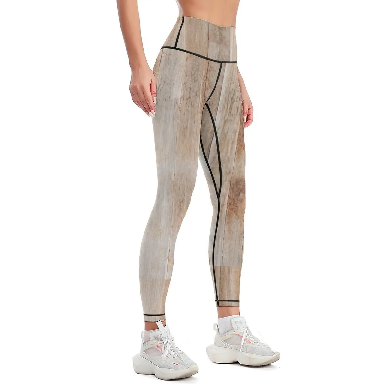 Aged Wood Plank Leggings Golf wear for physical Women's pants Womens Leggings