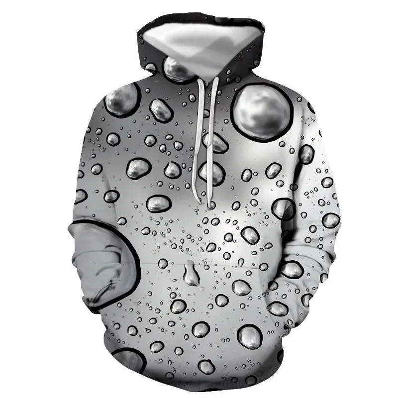 

2021 New Foreign Trade Raindrops Bubble Personality Trend Digital 3D Printing Hoodies For Men and Women