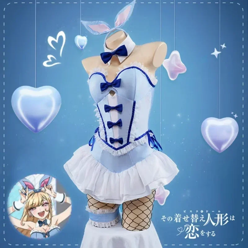 

New Kitagawa Marin Blue Bunny Girl My Dress-Up Darling Marin Kitagawa Bunny Girl Cosplay Costumes Role Play Cosplay Outfit