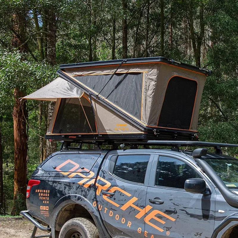 Hot 3-4 Camping Pop up Tent Trailer Car Truck Hard Shell Roof Top Tent 4 Person with Ladder