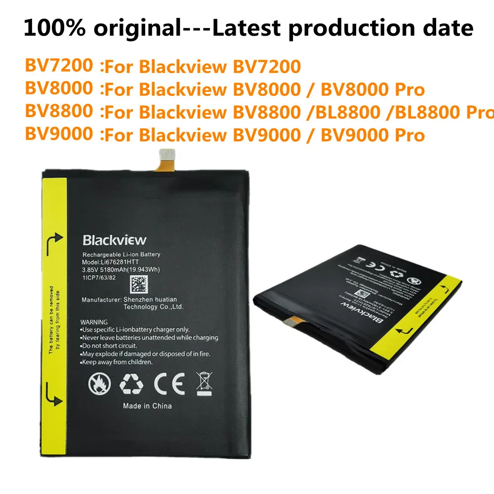 New Original Battery For Blackview BV7200 BV8000 Pro V636468P BV8800 BL8800 Pro Li456182PHTT-B BV9000 Pro U536174P Batteries