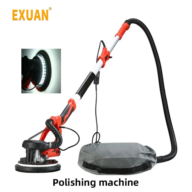 Foldable Adjust Speed Drywall Sander 1250W Wall Polishing Grinding Double Led Light Wall Long Rod Putty Sander Polisher Machine