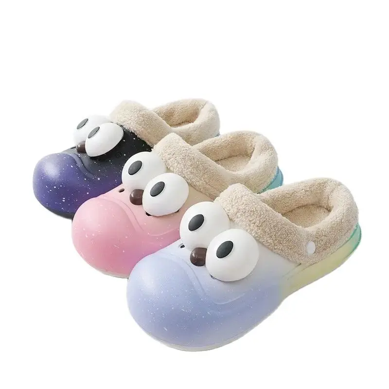 Children Home Shoes Cashmere Cotton Slippers Young Girls Boy Warm Shoes Girls Slippers Indoor Winter Shoes Cotton-padded Shoes