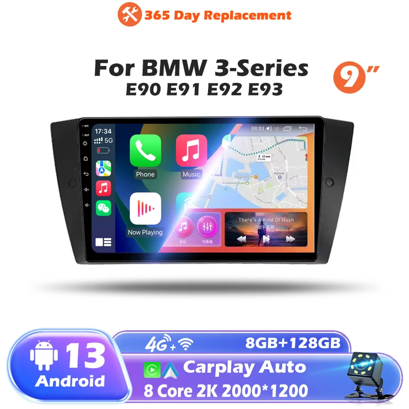 Car Radio For BMW 3-Series E90 E91 E92 E93 wireless CarPlay Android Auto Multimedia Player car intelligent systems Navigation