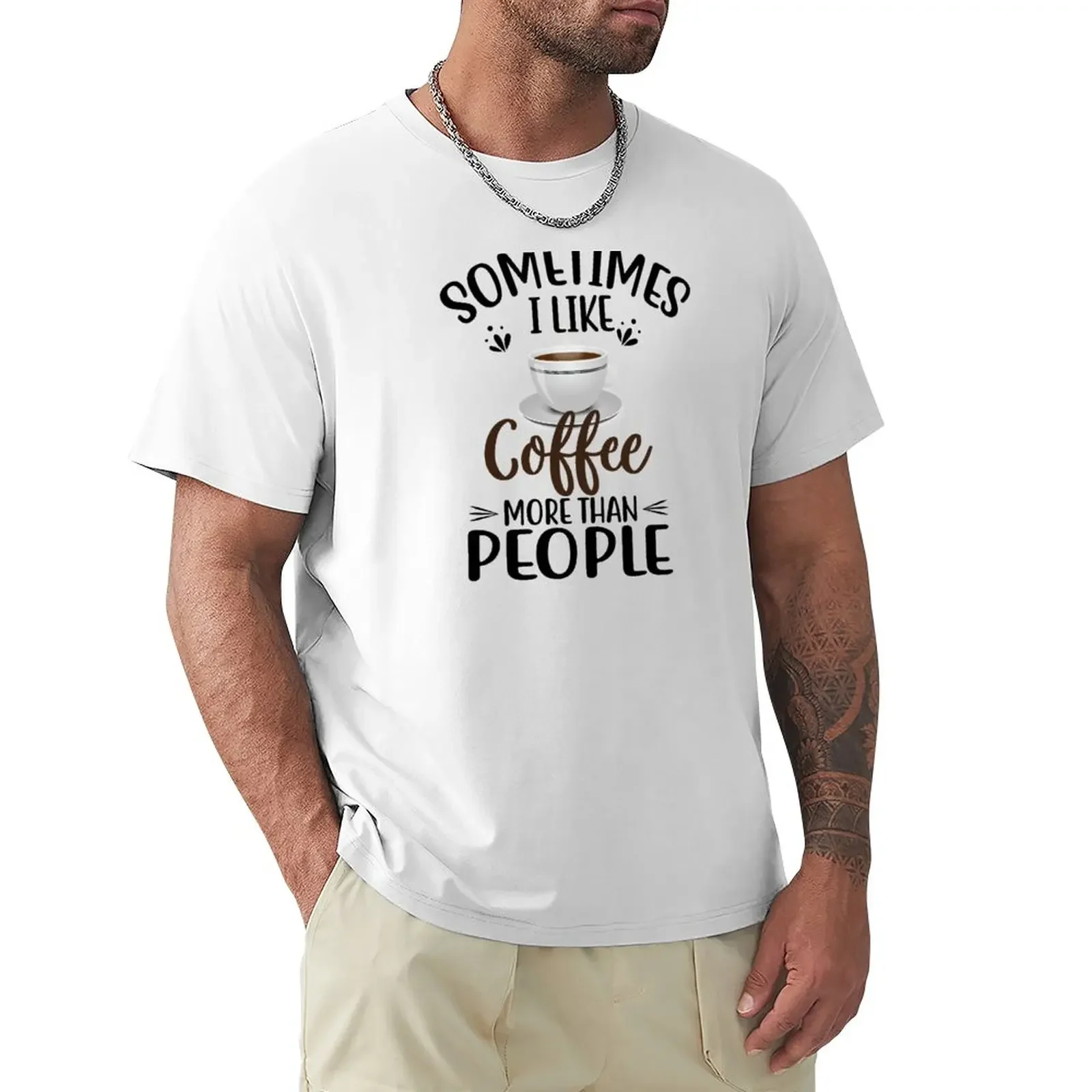 

I Like Coffee more than People T-Shirt anime clothes graphic t shirt mens graphic t-shirts big and tall
