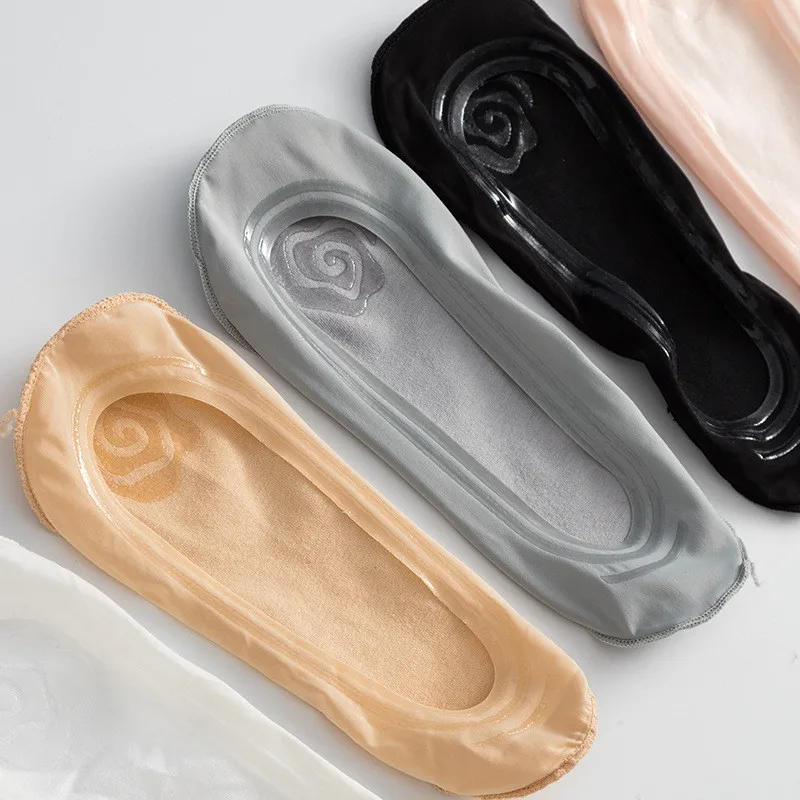 Non-slip Invisible Socks Slippers Seamless Ice Silk Boat Socks Summer Ultra Thin Solid Casual Breathable Low Cut Socks for Women image 4