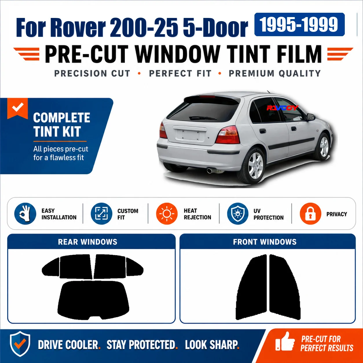 for-rover-200-25-5-door-1995-1999-custom-fit-front-rear-window-window-tint-film-removable-reusable-film