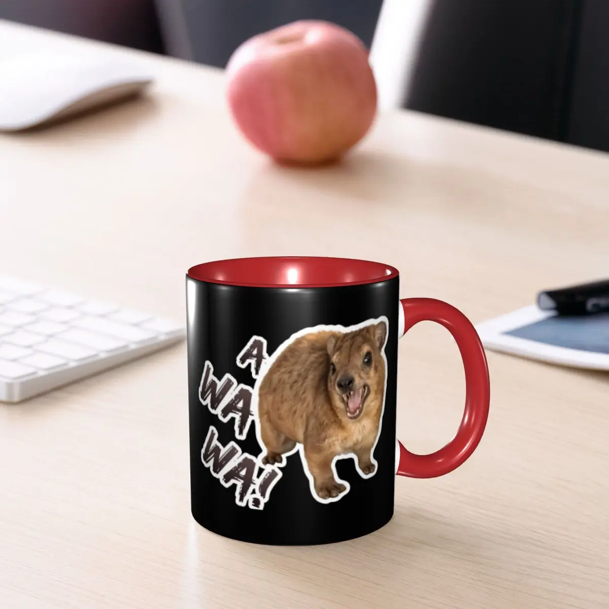 Awawa Angry Screaming Rock Hyrax Mug Funny Ceramic Coffee Cups Tea Mugs Milk Cup Drinkware Gifts for Woman Man