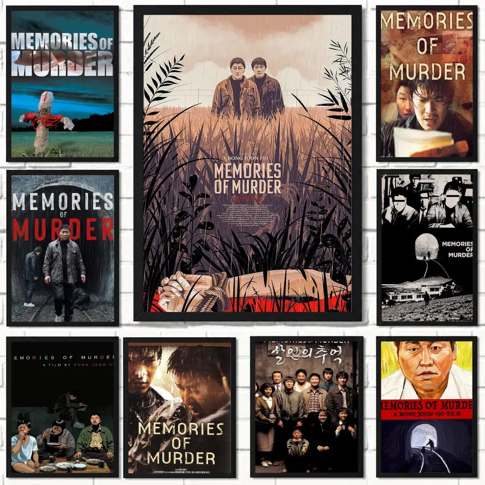 classic movie M-Memories of Murder-R Poster Self Adhesive Wall Decor for Modern Home Cafe Office and Bar