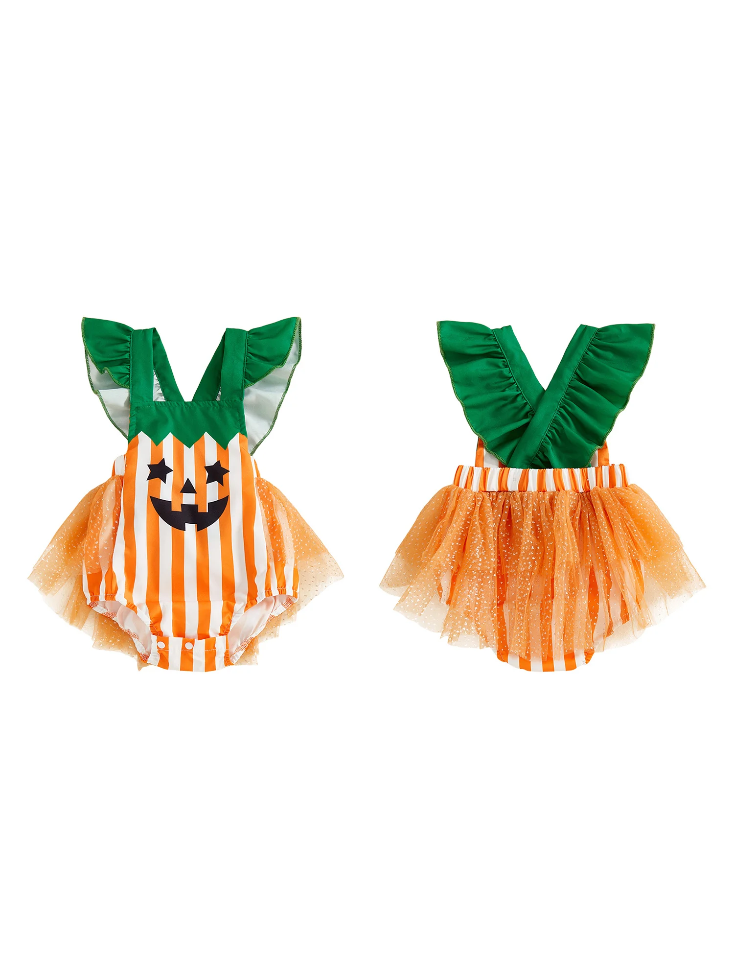 Toddler Boy Ghost Print Long Sleeve Romper Halloween Costume Jumpsuit Spooky Fall Outfit with Mesh Detail