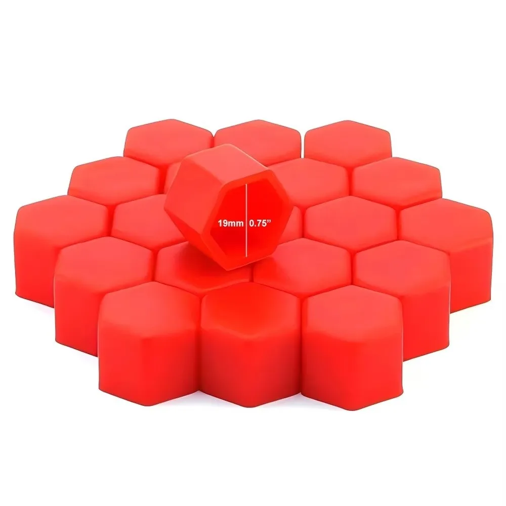 20Pcs N Silicone Car Wheel Nut Caps Hex Design Anti Rust Lug Bolt Covers 19mm Protective Tire Wheel Screw Caps Rim Protection
