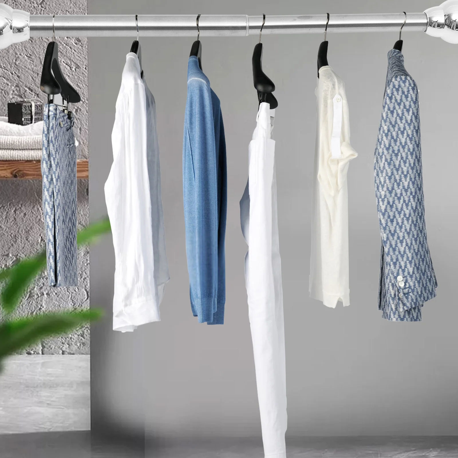 

Adjustable Stainless Steel Curtain Rod For Bathroom Shower Window Security Bar Extendable Door Wardrobe Hanging Rail