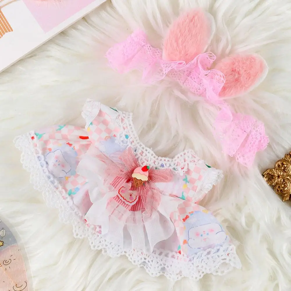 Nueva muñeca bonita, ropa encantadora con diadema con lazo, accesorios, vestido de princesa, decoración de ropa, muñeca de algodón de 20cm para muñecas EXO Idol
