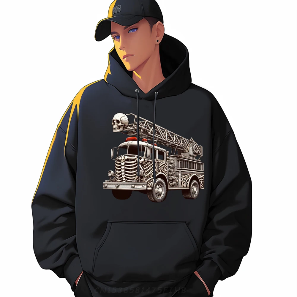 

Firefighter Firetruck Skeleton Halloween Womens Mens Mens Graphic Tshirts Mens Hoodies Vegan