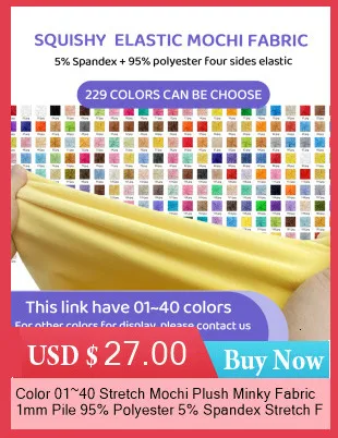 Farbe 01~40 Stretch Mochi Plüsch Minky Stoff 1mm Flor 95 % Polyester 5 % Spandex Stretch vierseitiger Plüschstoff für DIY Nähen Spielzeug – Detail 2