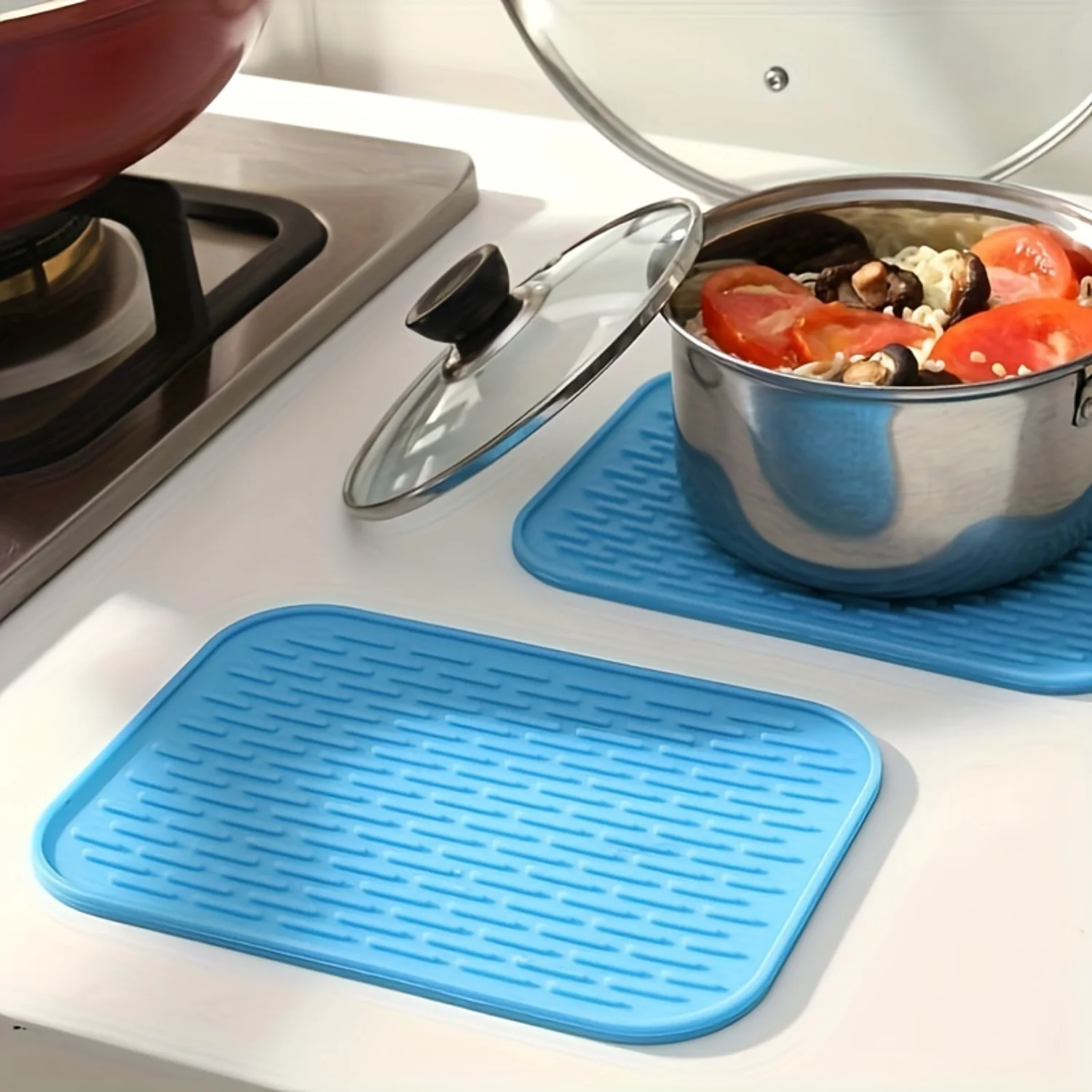 Silicone Insulated Mat, Silicone Anti-scald Anti-slip Plate Pad, Heat Insulation Pad, Pot Pad, Thickened Dishes, Table Pad, High