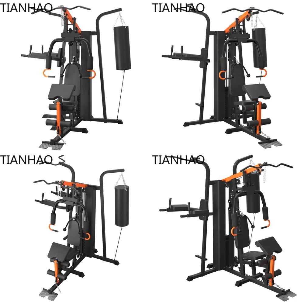 Three-Person Standing Multi-Functional Training Station with Sandbag Set Strength Training Equipment Direct from Factory